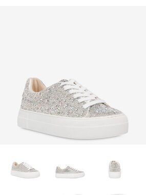 Women’s Glitter Platform Sneakers - Silver